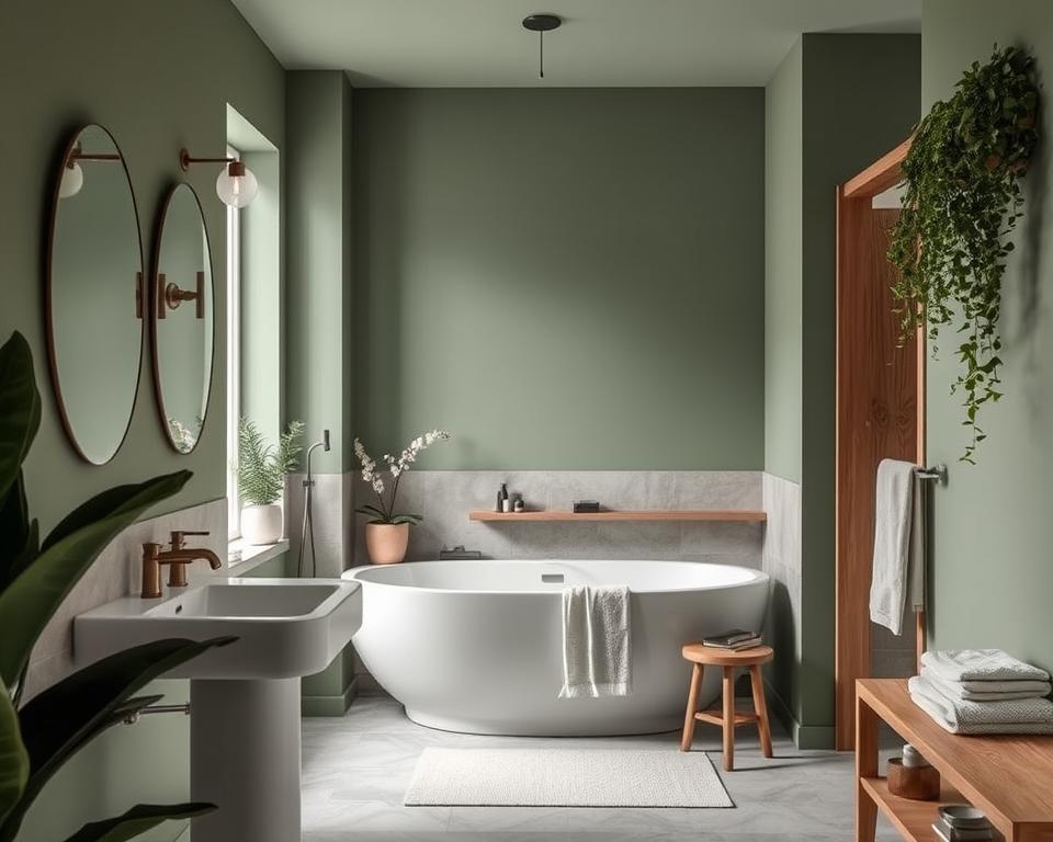 sage green bathroom decor