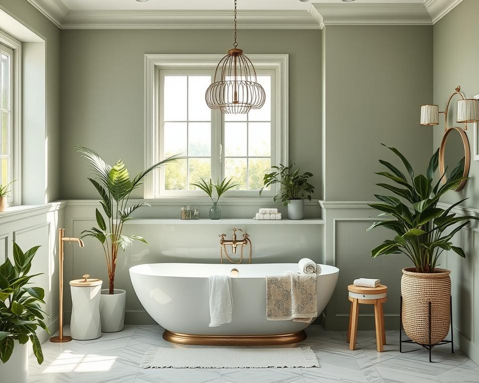 sage green bathroom design