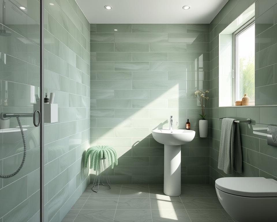 sage green bathroom tiles