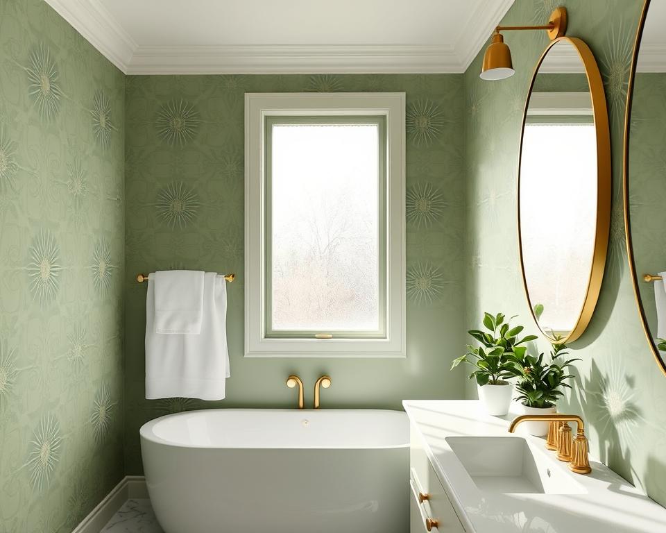 sage green bathroom walls