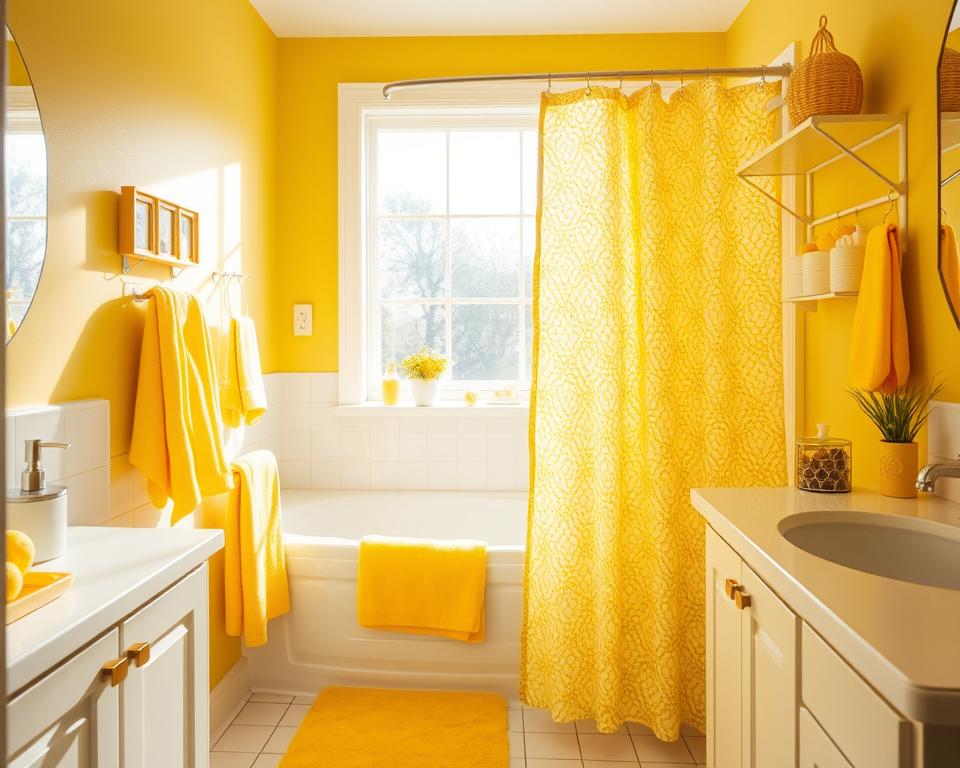 yellow bathroom accessories