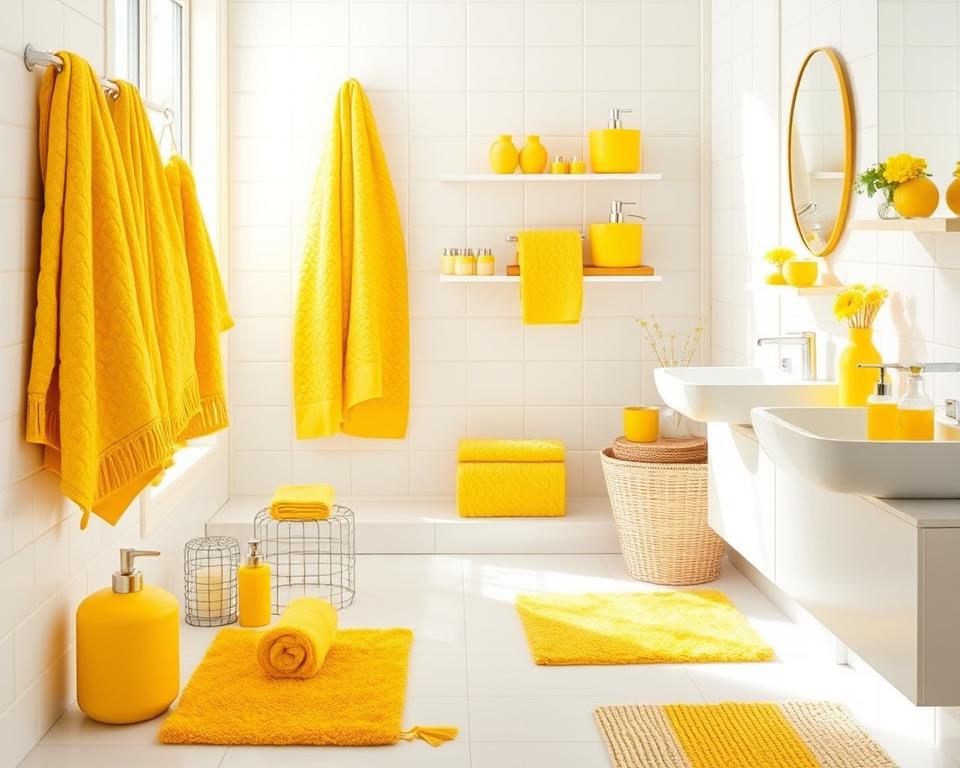 yellow bathroom accessories