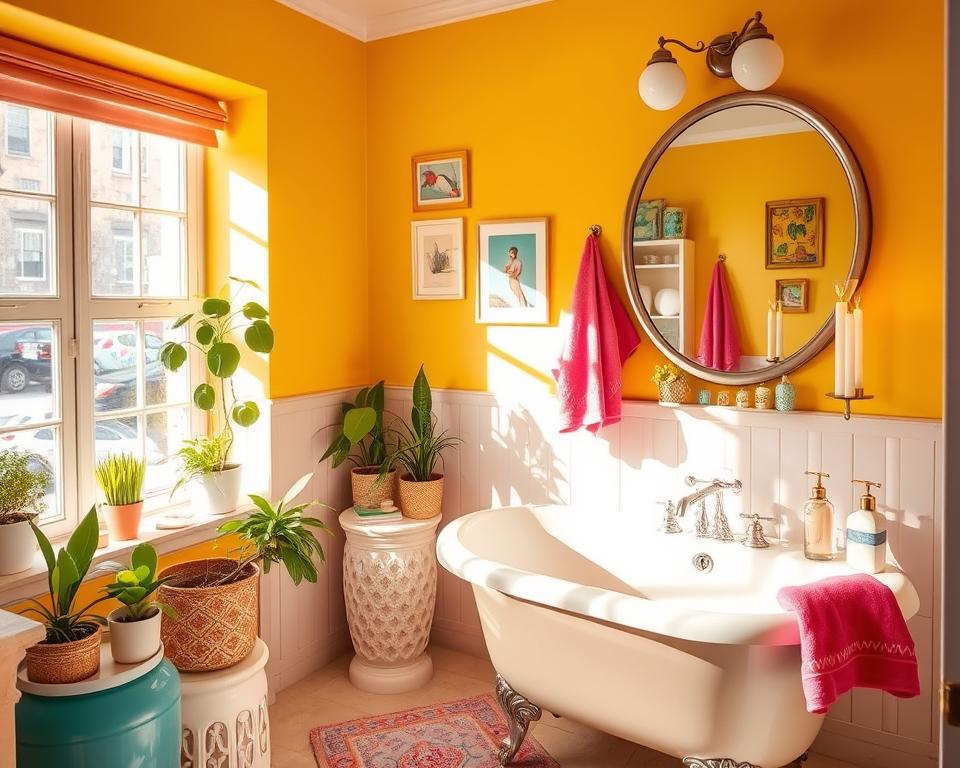 yellow bathroom decor