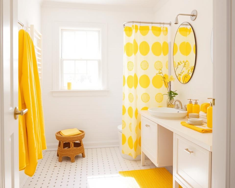 yellow bathroom decor