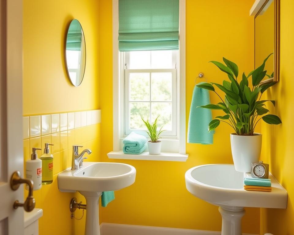 yellow bathroom maintenance